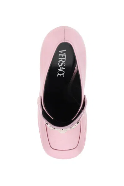 Versace Flat Shoes In Pink/palladium