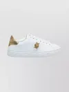 Versace Flat Sole Low-top Sneakers With Greek Key In White