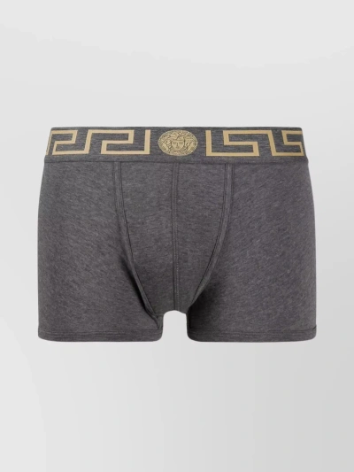 Versace Flexible Thigh-length Waistband With Organic Cotton Blend In Grey