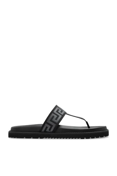 Versace Flip Flops With Greca Pattern