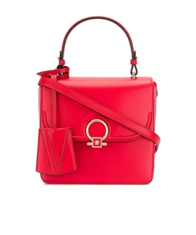 Versace Flip Handbag In Red