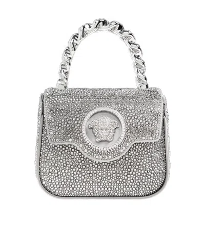 Versace Flip Shoulder Bag In Gray