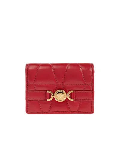 Versace Flip Wallet In Red