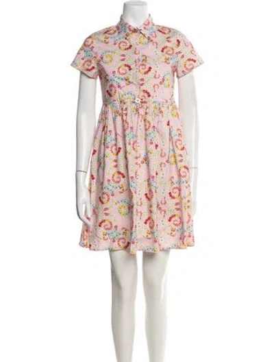 Pre-owned Versace Kids' Floral Casual Dress W/ Tags In Pink