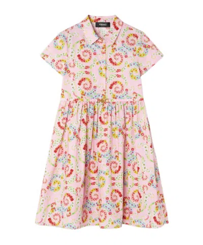 Versace Floral Dress In Pink