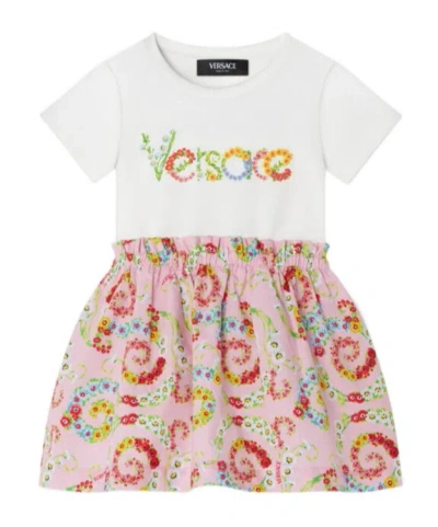 Versace Floral Dress In White