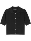 Versace Floral-jacquard Silk-cotton Top In Black