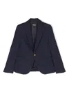 Versace Boys Blue Barocco Wool Blazer In Blue