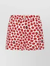 Versace 'floral Ladybug Strawberry' Elastic Waistband Shorts