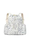 Versace Floral-patterned Drawstring Backpack In Neutral