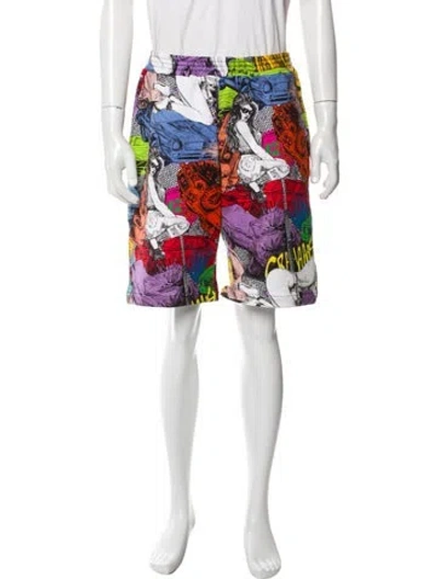 Pre-owned Versace Floral Print Athletic Shorts In Multi