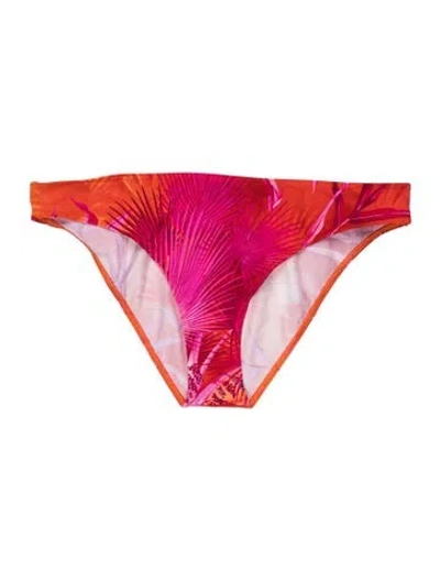 Pre-owned Versace Floral Print Bottoms W/ Tags In Orange