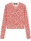 Versace Strawberry Garden Print Cardigan In White