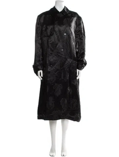 Pre-owned Versace Floral Print Coat W/ Tags In Black