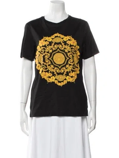 Pre-owned Versace Floral Print Crew Neck T-shirt In Multi
