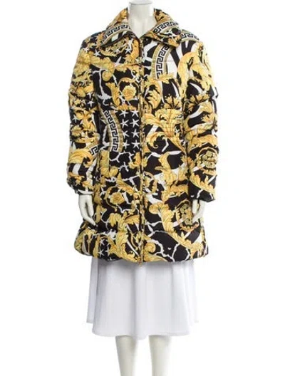 Pre-owned Versace Floral Print Down Coat In Multi