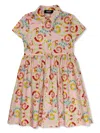 Versace Floral-print Dress In 粉色