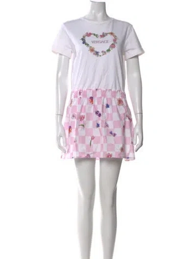 Pre-owned Versace Kids' Floral Print Dress In Multicolor