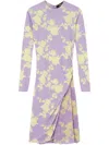 Versace Floral-print Dress In Purple