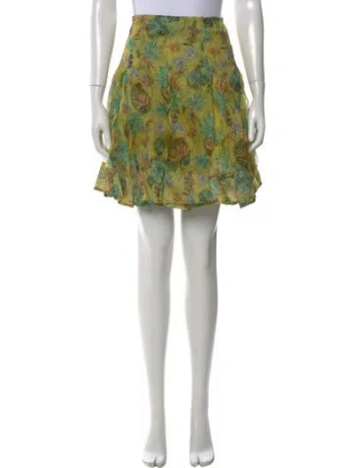 Pre-owned Versace Floral Print Knee-length Skirt In Black