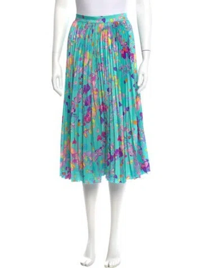 Pre-owned Versace Floral Print Midi Length Skirt In Multi