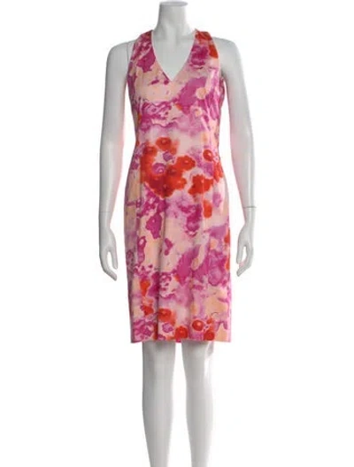 Pre-owned Versace Floral Print Mini Dress In Multi