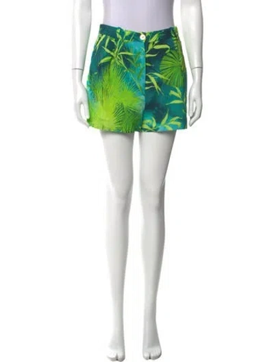 Pre-owned Versace Floral Print Mini Shorts W/ Tags In Multi