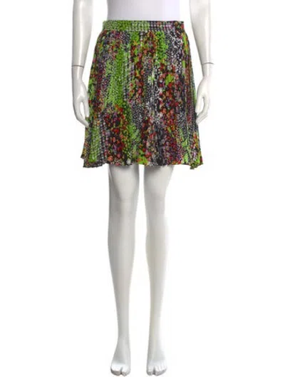 Pre-owned Versace Floral Print Mini Skirt In Black