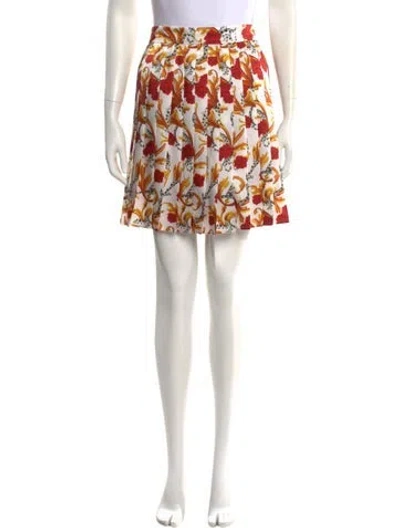 Pre-owned Versace Floral Print Mini Skirt In Pink