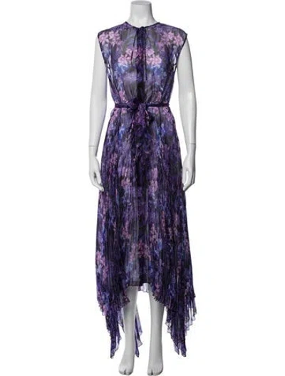 Pre-owned Versace Floral Print Robe In Black