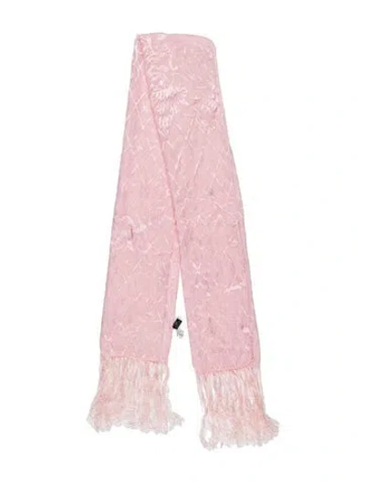 Pre-owned Versace Floral Print Scarf In Pink