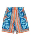Versace Floral-print Shorts In Blue