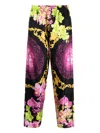 Versace Strandhose Aus Seide Mit Print In Black