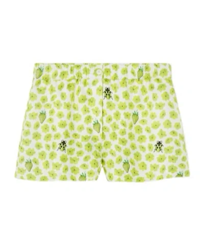 VERSACE VERSACE FLORAL-PRINTED ELASTICATED WAISTBAND SHORTS