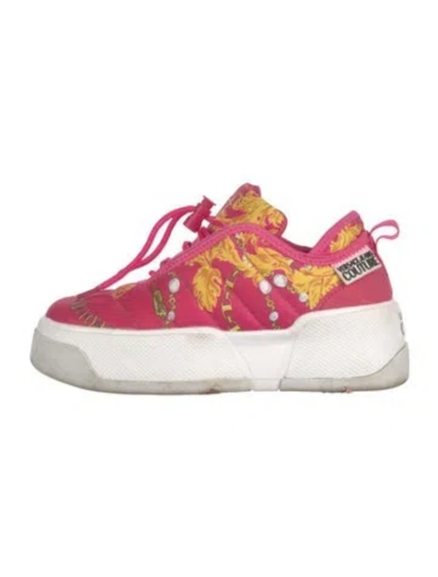 Pre-owned Versace Floral Print Sneakers In Multi