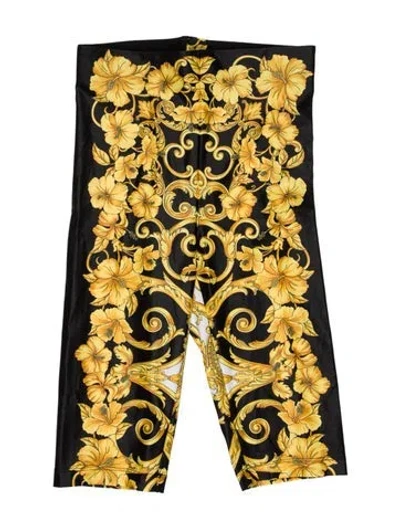 Pre-owned Versace Floral Print Straight Leg Pants In Multi