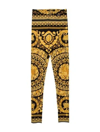 Pre-owned Versace Floral Print Sweatpants W/ Tags In Yellow