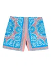 Versace Floral-print Swim Shorts In Blue