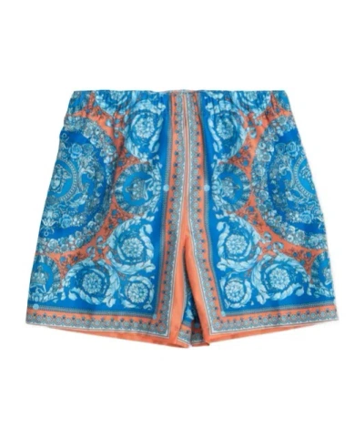 Versace Floral-print Swim Shorts In Multi