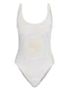 Versace Floral-print Swimsuit In White
