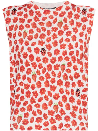 VERSACE FLORAL-PRINT T-SHIRT