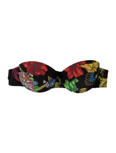 Pre-owned Versace Floral Print Top In Multicolor
