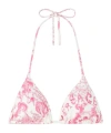 Versace Floral-print Triangle Bikini Top In Multi
