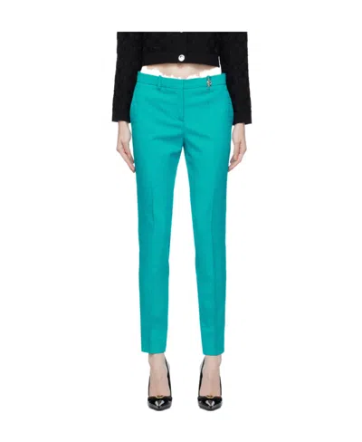 Versace Floral-print Wool Skirt In Green