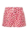 Versace Floral Printed Silk Twill Shorts In Pink