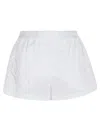 Versace Baroque Print Poplin Shorts In Optic White