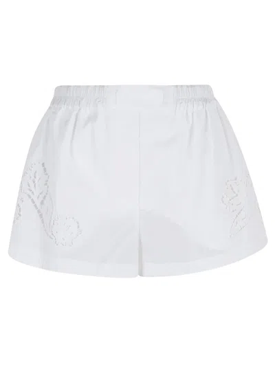 Versace Baroque Print Poplin Shorts In White