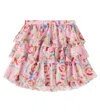 花卉棉质混纺半身裙