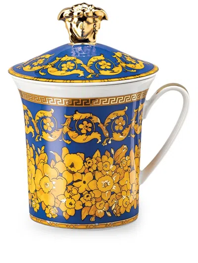 Versace Floralia Porcelain Lid Mug In Mehrfarbig