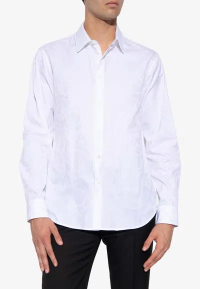 Versace Floral-print Formal Shirt In White